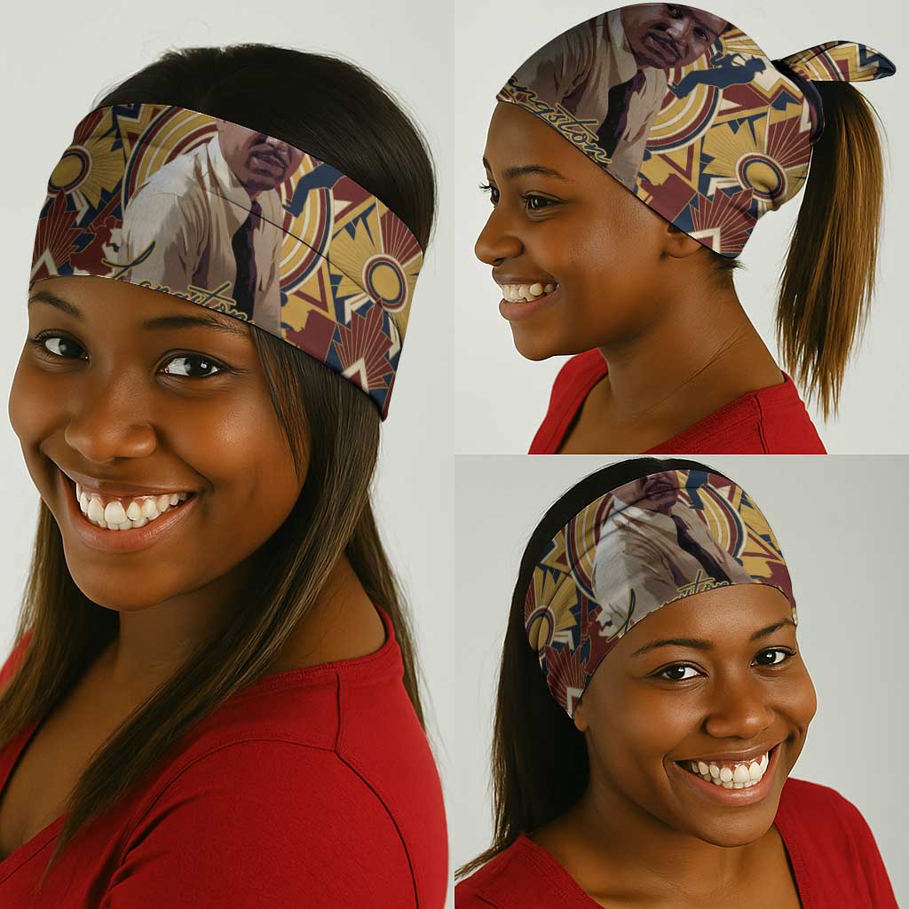 Langston Hughes Neck Gaiter Vibrant Jazz Age Pattern - Typewriter and Silhouettes Celebration of Harlem Renaissance - African Pride
