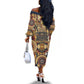 Langston Hughes Off The Shoulder Long Sleeve Dress Vibrant Jazz Age Pattern - Typewriter and Silhouettes Celebration of Harlem Renaissance - African Pride