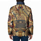 Langston Hughes Padded Jacket Vibrant Jazz Age Pattern - Typewriter and Silhouettes Celebration of Harlem Renaissance - African Pride