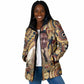 Langston Hughes Padded Jacket Vibrant Jazz Age Pattern - Typewriter and Silhouettes Celebration of Harlem Renaissance - African Pride