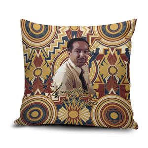 Langston Hughes Pillow Cover Vibrant Jazz Age Pattern - Typewriter and Silhouettes Celebration of Harlem Renaissance - African Pride