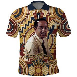 Langston Hughes Polo Shirt Vibrant Jazz Age Pattern - Typewriter and Silhouettes Celebration of Harlem Renaissance - African Pride