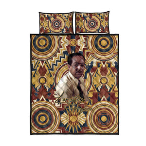 Langston Hughes Quilt Bed Set Vibrant Jazz Age Pattern - Typewriter and Silhouettes Celebration of Harlem Renaissance - African Pride
