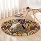 Langston Hughes Round Carpet Vibrant Jazz Age Pattern - Typewriter and Silhouettes Celebration of Harlem Renaissance - African Pride
