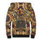 Langston Hughes Sherpa Hoodie Vibrant Jazz Age Pattern - Typewriter and Silhouettes Celebration of Harlem Renaissance - African Pride