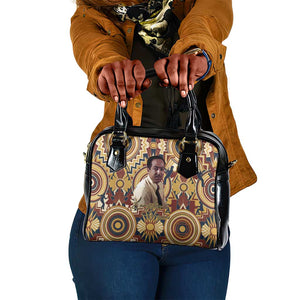 Langston Hughes Shoulder Handbag Vibrant Jazz Age Pattern - Typewriter and Silhouettes Celebration of Harlem Renaissance - African Pride
