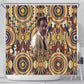 Langston Hughes Shower Curtain Vibrant Jazz Age Pattern - Typewriter and Silhouettes Celebration of Harlem Renaissance - African Pride