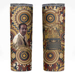 Langston Hughes Skinny Tumbler Vibrant Jazz Age Pattern - Typewriter and Silhouettes Celebration of Harlem Renaissance - African Pride