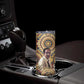 Langston Hughes Skinny Tumbler Vibrant Jazz Age Pattern - Typewriter and Silhouettes Celebration of Harlem Renaissance - African Pride