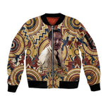 Langston Hughes Sleeve Zip Bomber Jacket Vibrant Jazz Age Pattern - Typewriter and Silhouettes Celebration of Harlem Renaissance - African Pride