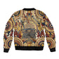 Langston Hughes Sleeve Zip Bomber Jacket Vibrant Jazz Age Pattern - Typewriter and Silhouettes Celebration of Harlem Renaissance - African Pride