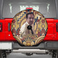 Langston Hughes Spare Tire Cover Vibrant Jazz Age Pattern - Typewriter and Silhouettes Celebration of Harlem Renaissance - African Pride