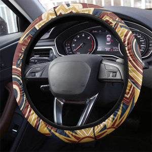 Langston Hughes Steering Wheel Cover Vibrant Jazz Age Pattern - Typewriter and Silhouettes Celebration of Harlem Renaissance - African Pride