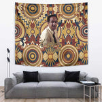 Langston Hughes Tapestry Vibrant Jazz Age Pattern - Typewriter and Silhouettes Celebration of Harlem Renaissance - African Pride
