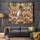 Langston Hughes Tapestry Vibrant Jazz Age Pattern - Typewriter and Silhouettes Celebration of Harlem Renaissance - African Pride