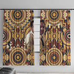 Langston Hughes Window Curtain Vibrant Jazz Age Pattern - Typewriter and Silhouettes Celebration of Harlem Renaissance - African Pride