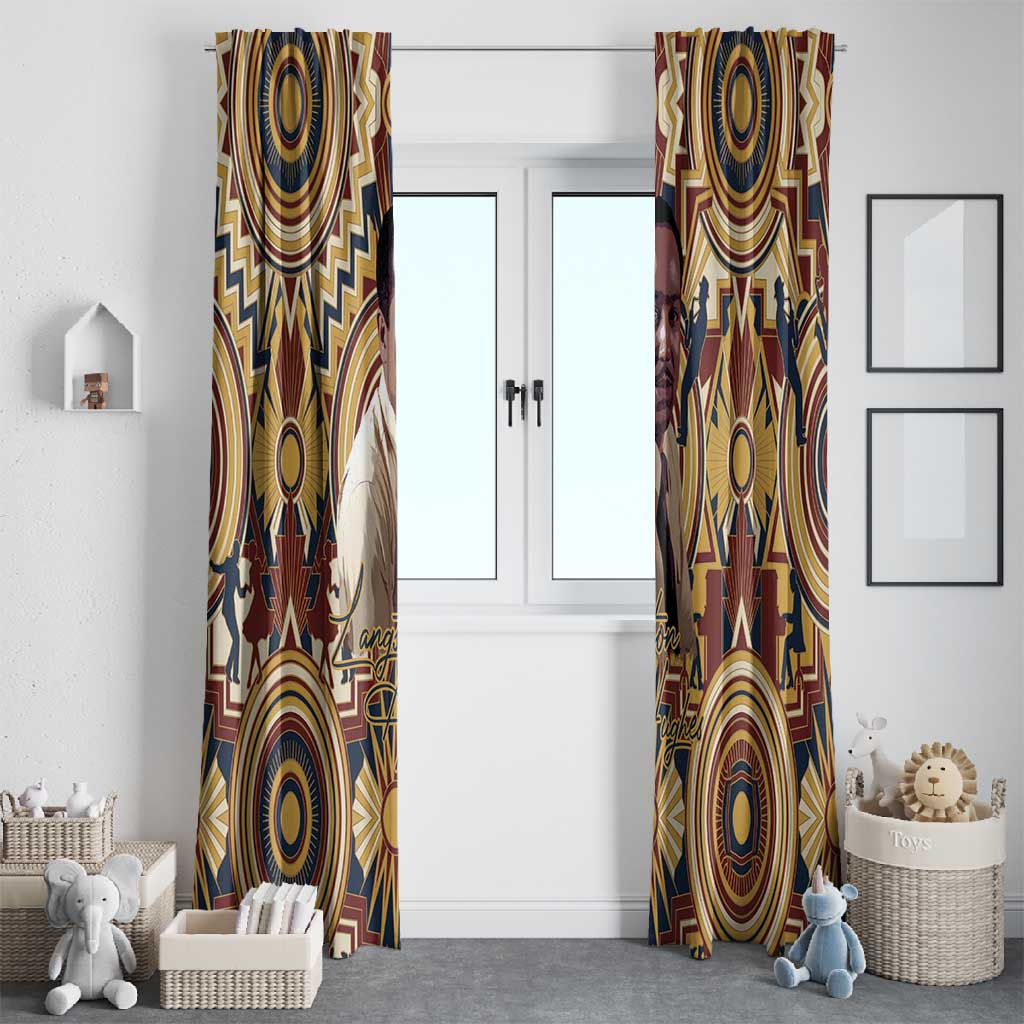 Langston Hughes Window Curtain Vibrant Jazz Age Pattern - Typewriter and Silhouettes Celebration of Harlem Renaissance - African Pride