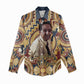 Langston Hughes Women Casual Shirt Vibrant Jazz Age Pattern - Typewriter and Silhouettes Celebration of Harlem Renaissance - African Pride