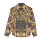 Langston Hughes Women Casual Shirt Vibrant Jazz Age Pattern - Typewriter and Silhouettes Celebration of Harlem Renaissance - African Pride