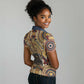 Langston Hughes Women Polo Shirt Vibrant Jazz Age Pattern - Typewriter and Silhouettes Celebration of Harlem Renaissance - African Pride