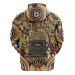 Langston Hughes Zip Hoodie Vibrant Jazz Age Pattern - Typewriter and Silhouettes Celebration of Harlem Renaissance - African Pride