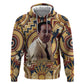 Langston Hughes Zip Hoodie Vibrant Jazz Age Pattern - Typewriter and Silhouettes Celebration of Harlem Renaissance - African Pride
