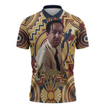 Langston Hughes Zipper Polo Shirt Vibrant Jazz Age Pattern - Typewriter and Silhouettes Celebration of Harlem Renaissance - African Pride