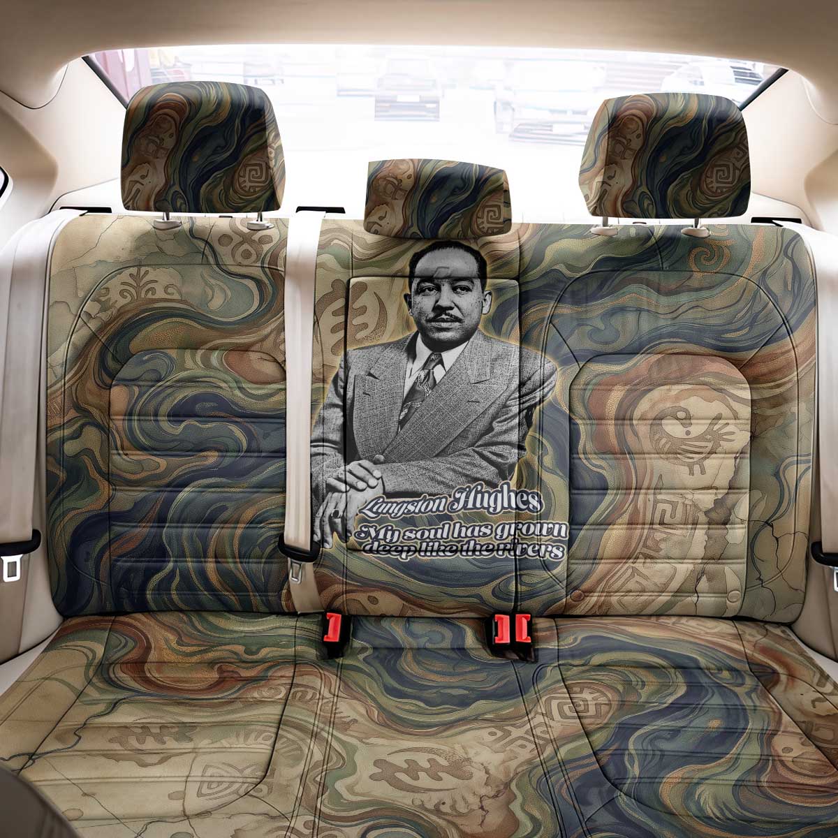 Langston Hughes Back Car Seat Cover My Soul Has Grown Deep Like the Rivers - African Pride