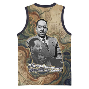 Langston Hughes Basketball Jersey My Soul Has Grown Deep Like the Rivers - African Pride