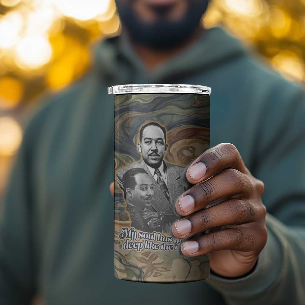 Langston Hughes 4 in 1 Can Cooler Tumbler My Soul Has Grown Deep Like the Rivers - African Pride