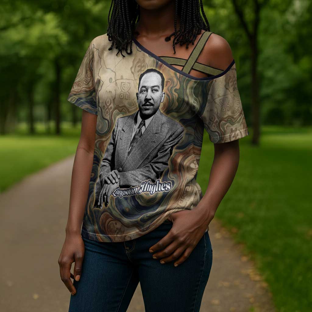 Langston Hughes Cross Shoulder Shirt My Soul Has Grown Deep Like the Rivers - African Pride