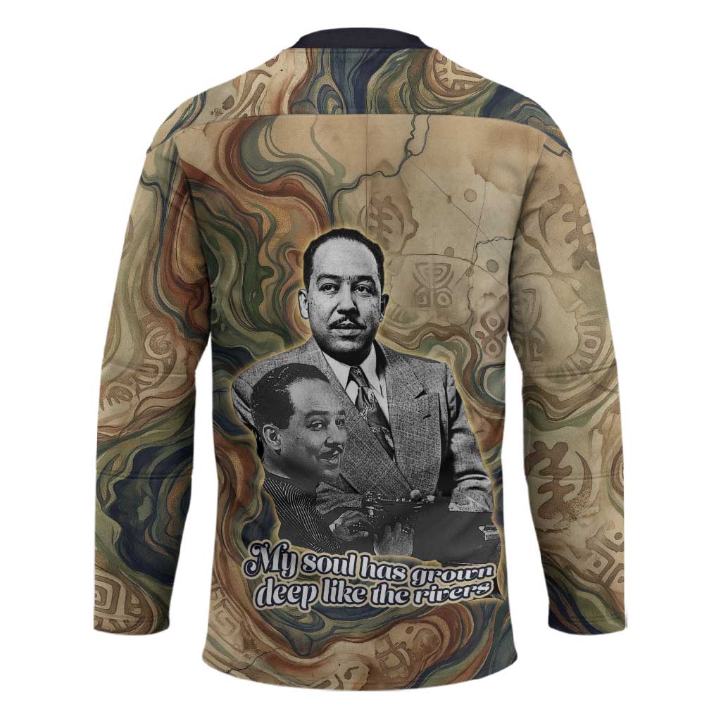 Langston Hughes Hockey Jersey My Soul Has Grown Deep Like the Rivers - African Pride