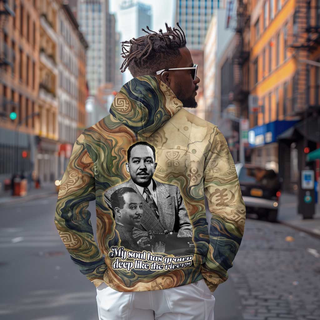 Langston Hughes Hoodie My Soul Has Grown Deep Like the Rivers - African Pride