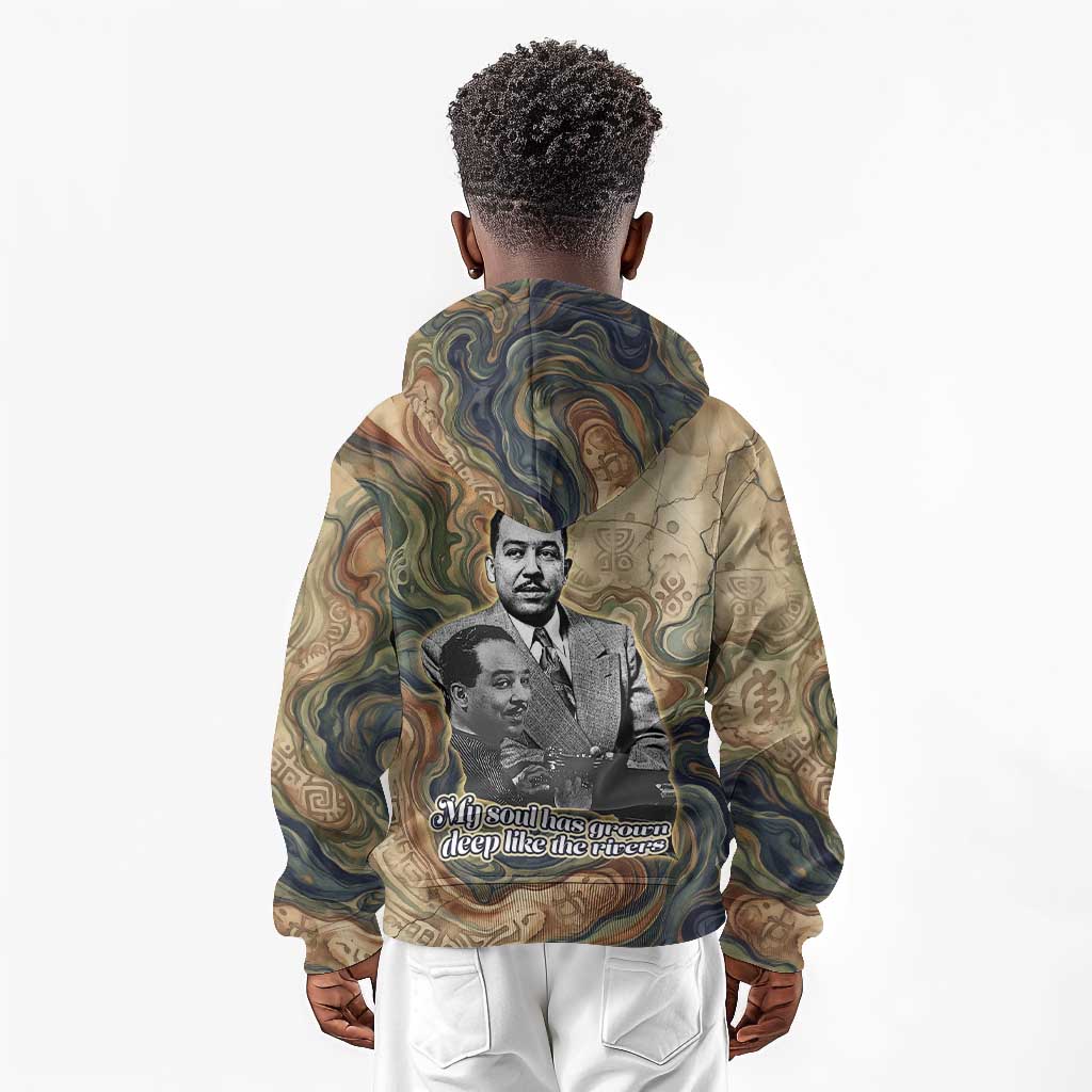 Langston Hughes Kid Hoodie My Soul Has Grown Deep Like the Rivers - African Pride