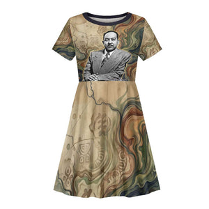 Langston Hughes Kid Short Sleeve Dress My Soul Has Grown Deep Like the Rivers - African Pride
