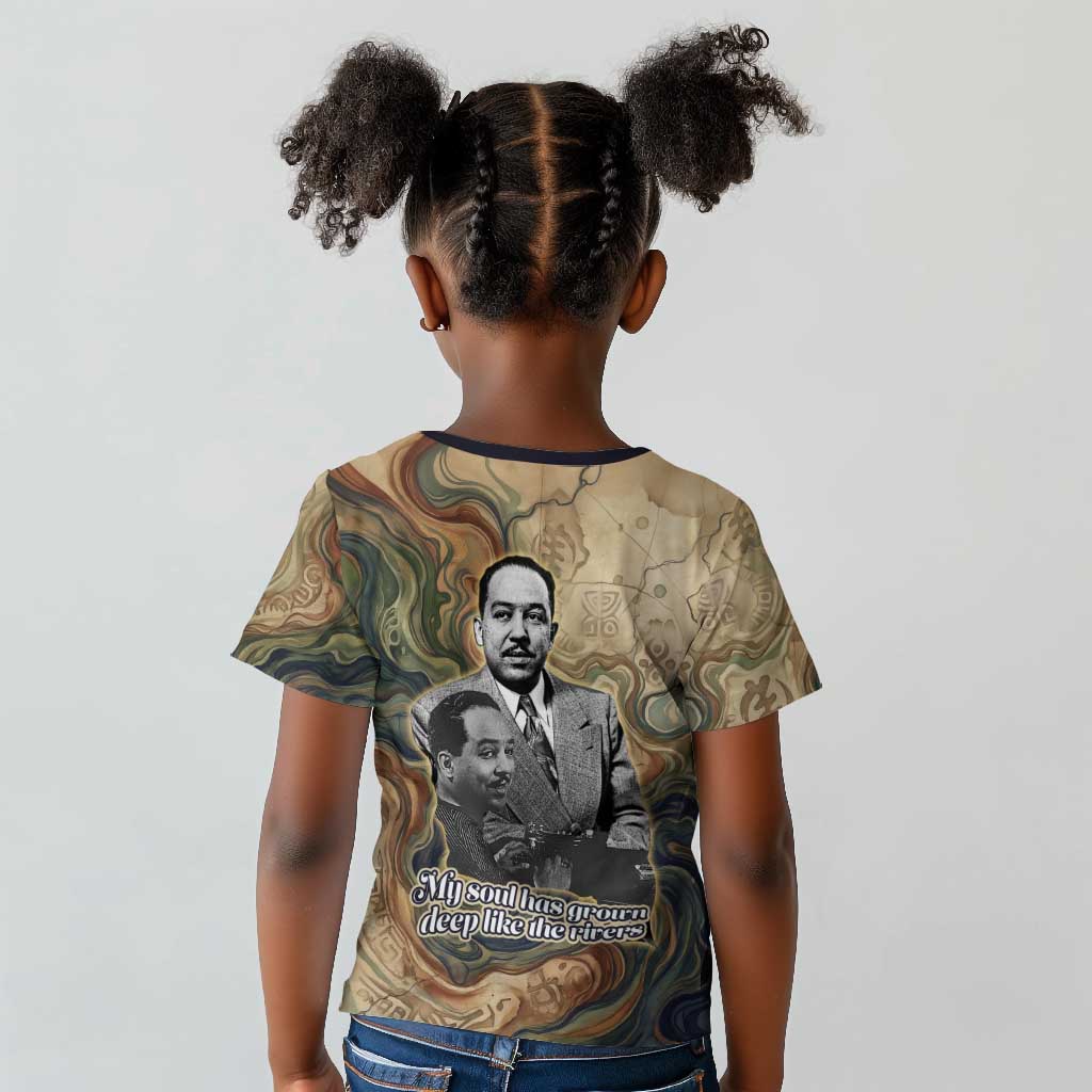 Langston Hughes Kid T shirt My Soul Has Grown Deep Like the Rivers - African Pride