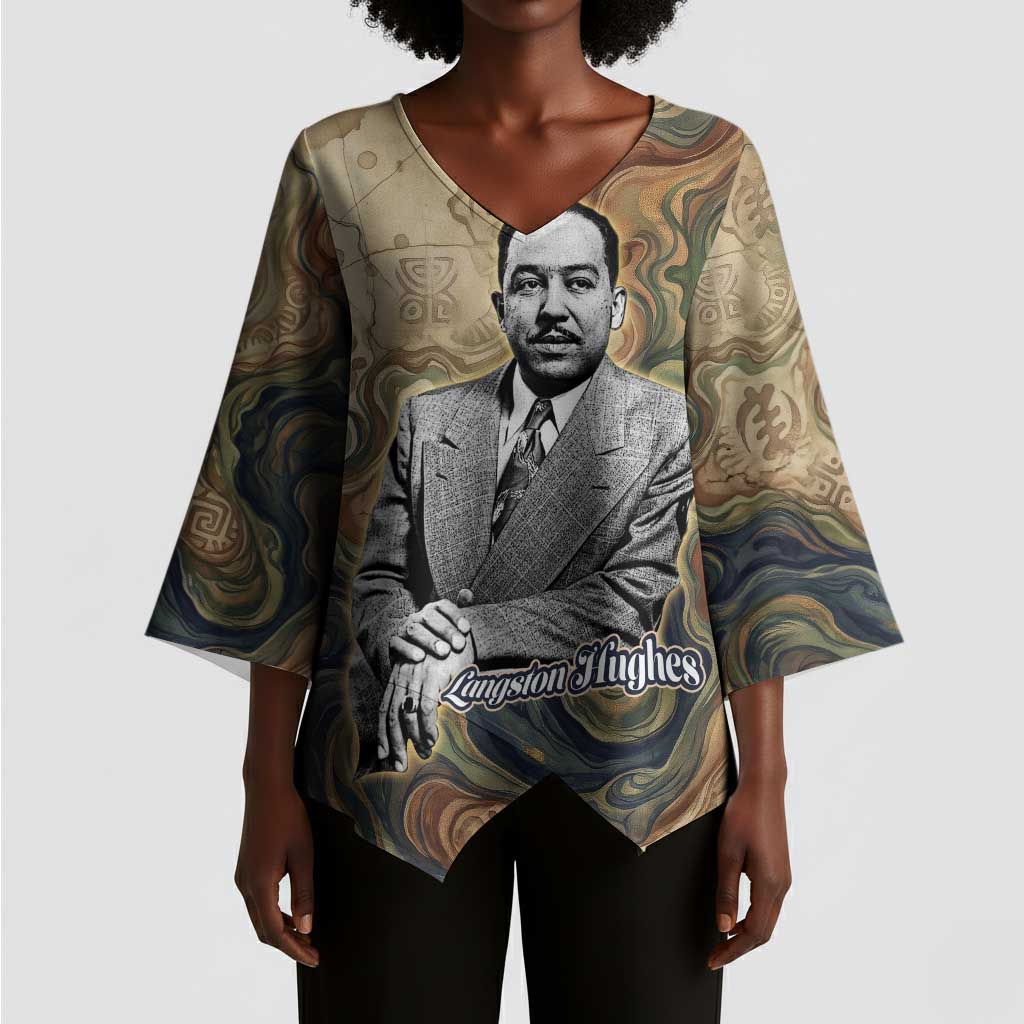 Langston Hughes Kimono Sleeve Blouse My Soul Has Grown Deep Like the Rivers - African Pride