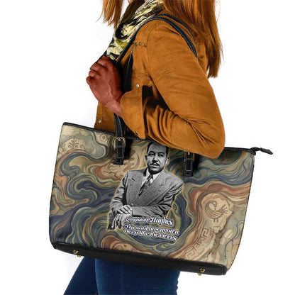 Langston Hughes Leather Tote Bag My Soul Has Grown Deep Like the Rivers - African Pride