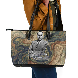 Langston Hughes Leather Tote Bag My Soul Has Grown Deep Like the Rivers - African Pride