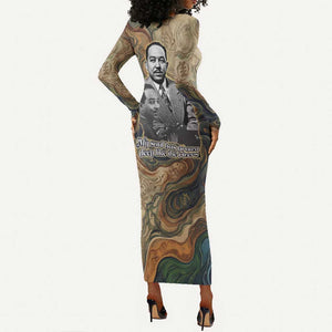 Langston Hughes Long Sleeve Bodycon Dress My Soul Has Grown Deep Like the Rivers - African Pride