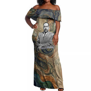 Langston Hughes Off Shoulder Maxi Dress My Soul Has Grown Deep Like the Rivers - African Pride