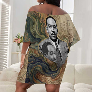 Langston Hughes Off Shoulder Short Dress My Soul Has Grown Deep Like the Rivers - African Pride