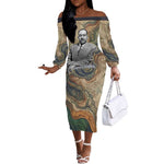 Langston Hughes Off The Shoulder Long Sleeve Dress My Soul Has Grown Deep Like the Rivers - African Pride