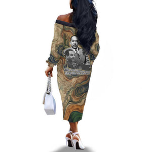 Langston Hughes Off The Shoulder Long Sleeve Dress My Soul Has Grown Deep Like the Rivers - African Pride