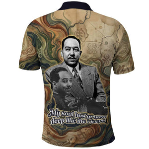 Langston Hughes Polo Shirt My Soul Has Grown Deep Like the Rivers - African Pride
