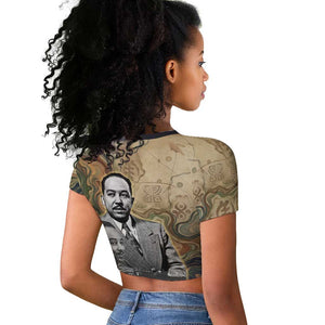 Langston Hughes Raglan Cropped T shirt My Soul Has Grown Deep Like the Rivers - African Pride