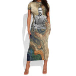 Langston Hughes Short Sleeve Bodycon Dress My Soul Has Grown Deep Like the Rivers - African Pride