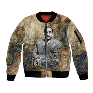 Langston Hughes Sleeve Zip Bomber Jacket My Soul Has Grown Deep Like the Rivers - African Pride