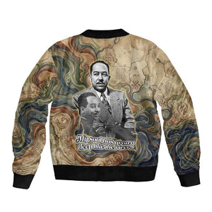 Langston Hughes Sleeve Zip Bomber Jacket My Soul Has Grown Deep Like the Rivers - African Pride