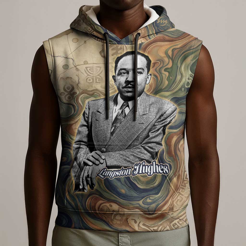 Langston Hughes Sleeveless Hoodie My Soul Has Grown Deep Like the Rivers - African Pride